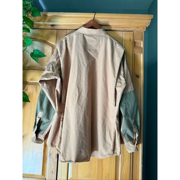 Beretta x Flint Oak Shooting Shirt – XL-Tan/Khaki with Olive Green Patches - Picture 7 of 11